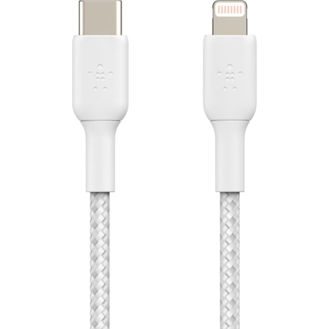 Belkin Braided iPhone Lightning naar USB-C kabel - 1m - Wit