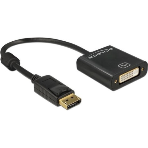 DeLOCK premium DisplayPort naar DVI adapter - DP1.2 (1920 x 1200) / zwart - 0,20 meter