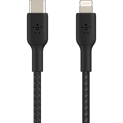 Belkin Braided iPhone Lightning naar USB-C kabel - 1m - Zwart