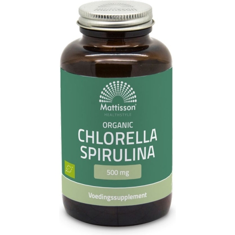 Mattisson Biologische Spirulina Chlorella Tabletten 500mg - Vegan & Biologisch - 240 Tabletten