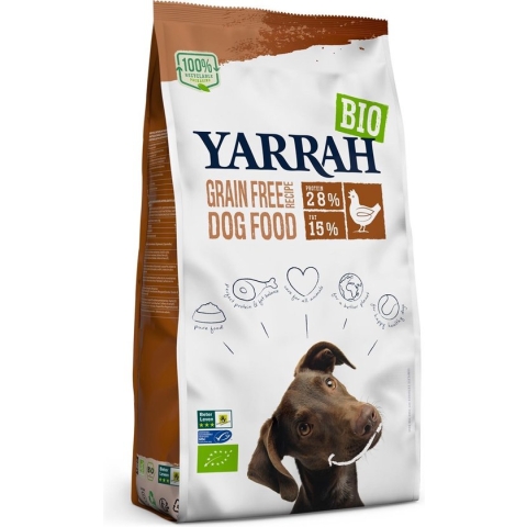 Yarrah - Biologisch Hondenvoer Graanvrij Kip - Vis - Hondenvoer - 10 kg
