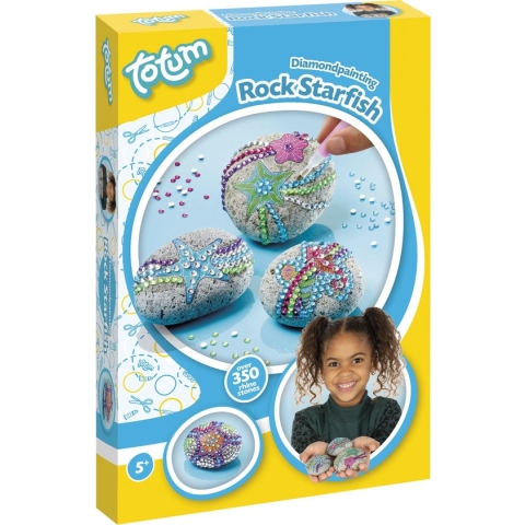 Totum knutselset Rock starfish stenen versieren met zeesterfiguren en meer dan 350 strasssteentjes - cadeautip