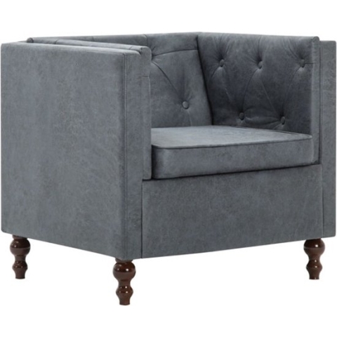 vidaXL Fauteuil stof grijs