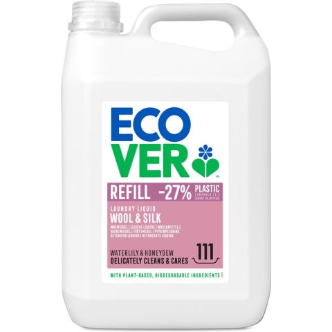 Ecover Wasmiddel Voordeelverpakking 5L - 111 Wasbeurten - Ecologisch & Verzorgt Delicaat Wasgoed - Voor Wolwas & Fijnwas - Waterlelie & Honingmeloen Geur
