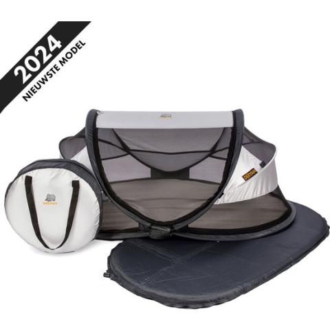 Deryan Baby Luxe Campingbedje – Inclusief zelfopblaasbare matras - Silver