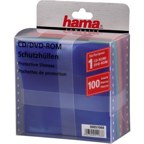 Hama Cd/Dvd-Rom Papieren Sleeves - 100 Stuks