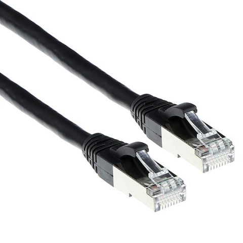 ACT Zwarte 15 meter SFTP CAT6A patchkabel snagless met RJ45 connectoren FB6915