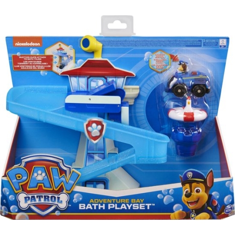 PAW Patrol - Avonturenbaai-badspeelset met lichtgevend Chase-speelgoedvoertuig