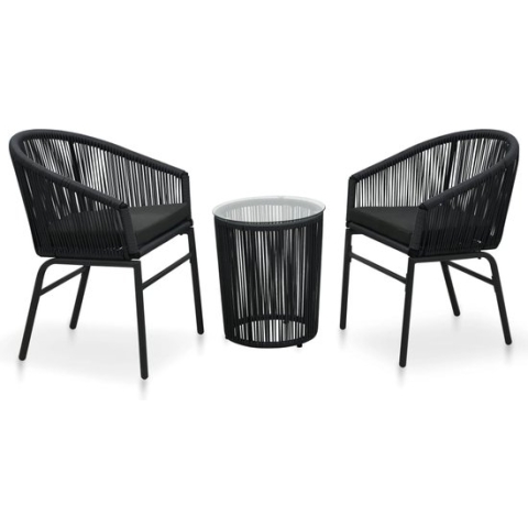 vidaXL-3-delige-Bistroset-met-kussens-PE-rattan-zwart