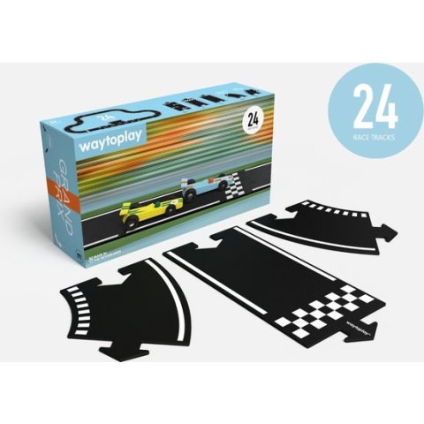 Waytoplay Grand Prix 24 delig flexibele racebaan circuit - binnen en buiten spelen - onverwoestbaar - combineer met je andere speelgoed