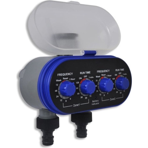 vidaXL Elektrische Irrigatie watertimer (2 uitgangen)