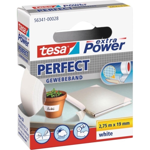 Tesa Extra Power Perfect Plakband - Wit - 10 mm x 2,75 m