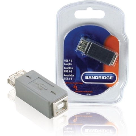 Bandridge - USB A-B Verloopstekker - Grijs