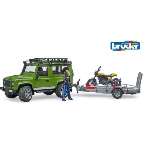Bruder Land Rover Defender m. Anhäng. +Scrambler Ducati FullThrottle - 2589