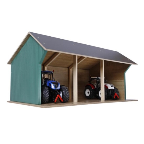 Kids Globe Boerderijschuur voor tractoren klein 1:32 hout 610192