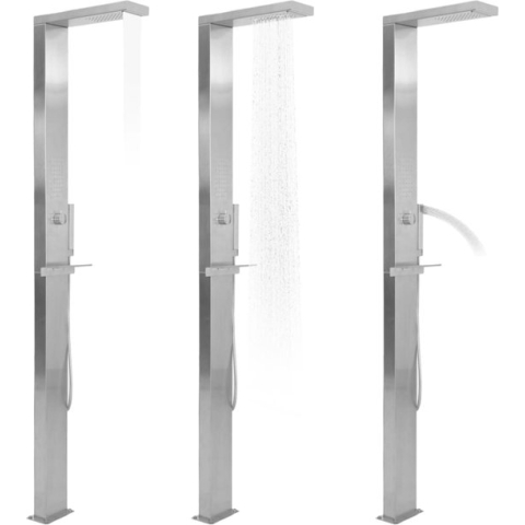 Buitendouche vierkant roestvrij staal