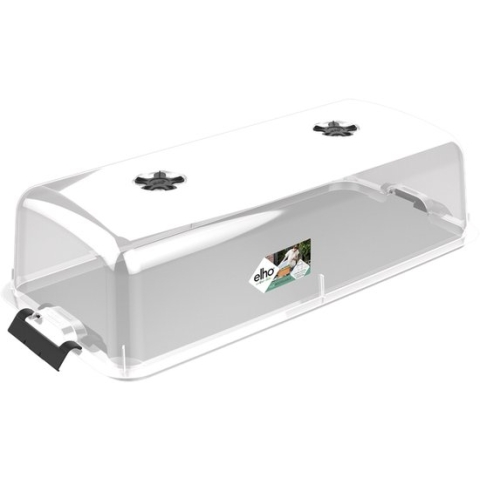 Elho Green Basics Kweekhuis XXL 75 - Deksel voor Kweektafel - 100% Gerecycled Plastic - Ø 74.8 x H 20.3 cm - Transparant