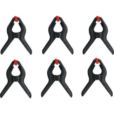 Toolland Lijmklemmen, nylon, 64 mm (2.5"), 6 stuks, snelle sluiting, zwart