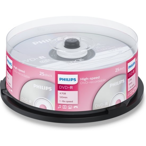 Philips DM4S6B25F - DVD-R - 4,7GB - Speed 16x - Spindle - 25 stuks