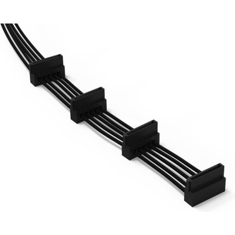 BeQuiet Stroom Aansluitkabel [4x SATA-stroomstekker - 1x bequiet! stroomaansluiting modulair] 0.72 m Zwart