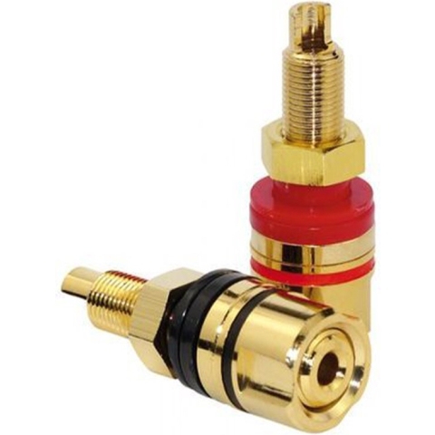 Dynavox Pro Metal III Banaan poolklemmen female set - Verguld - Rood/Zwart