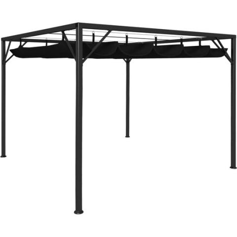 vidaXL-Tuinprieel-met-uittrekbaar-dak-3x3-m-antraciet