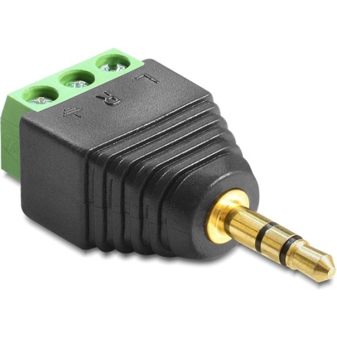 Delock - Adapter Klinke Stecker 3,5 mm - Terminalblock 3 Pin