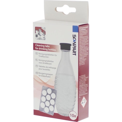 Scanpart reinigingstabletten voor drinkflessen - Geschikt voor kunststof glas aluminium flessen - 10 stuks - Alternatief voor Sodastream
