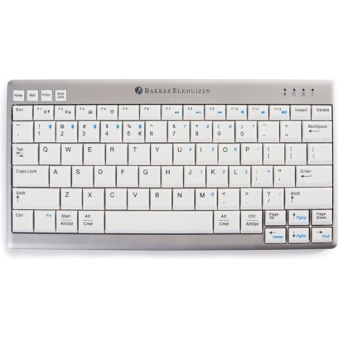 BakkerElkhuizen ultraBoard 950 draadloos toetsenbord - ergonomische - bluetooth - QWERTY - amerikaans engels - grijs/wit