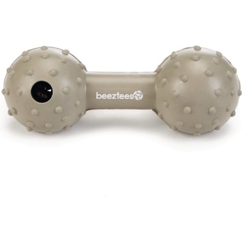 Beeztees rubber halter met bel massief beige 11.5 cm