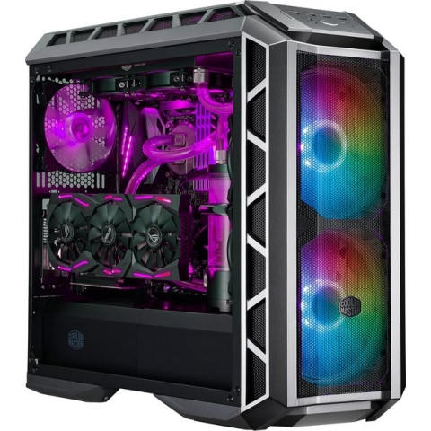 COOLER MASTER MasterCase H500P Gunmetal Mesh ARGB pc-gamingbehuizing (ATX, paneel van gehard glas, 2x200 mm ARGB)