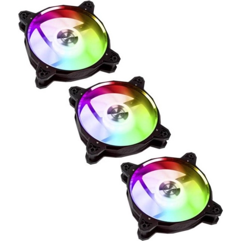 Lian Li 3x BR120 Digital RGB PWM PC-ventilator Zwart, Zilver, RGB (b x h x d) 120 x 120 x 27 mm Incl. LED-verlichting
