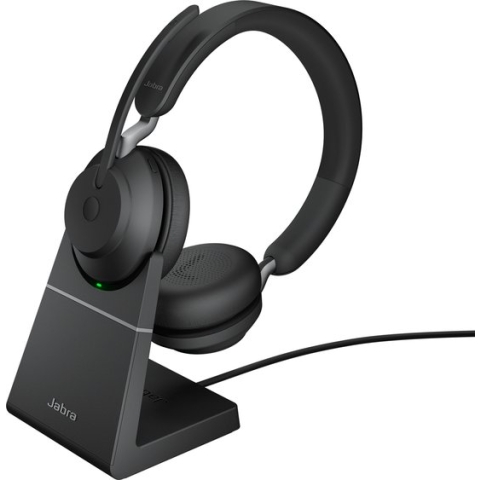 Jabra Evolve2 65 UC Stereo + Stand - Bluetooth Headset - on-ear - wireless - USB - noise isolating - black