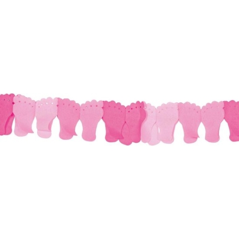 Folat - Roze baby voetjes slinger (6 meter)
