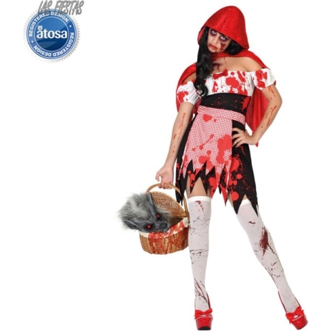 ATOSA - Zombie roodkapje outfit voor vrouwen - XS / S (34 tot 36)