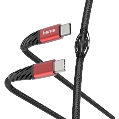 Hama Oplaad-/gegevenskabel Extreme USB-C - USB-C 1,5 M Zwart/rood