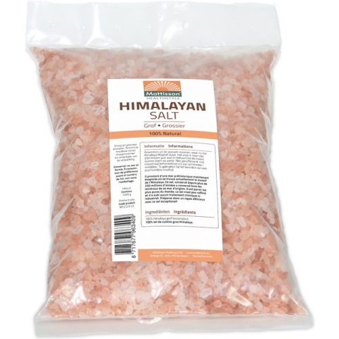 Mattisson Himalaya Zout Grof - 100% Natuurlijk - Kruiden & Specerijen- Navulzak 1 KG