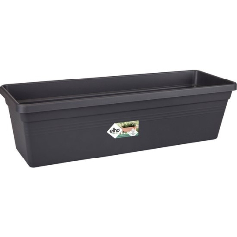 Elho Green Basics Balkonbak 50 - Plantenbak voor Balkon Buiten - Ø 48.8 x H 14.0 cm - Living Black