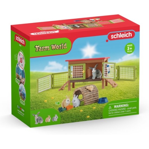 schleich FARM WORLD Speelfigurenset - Konijnenhok - Kinderspeelgoed voor Jongens en Meisjes - 3 tot 8 jaar - 42420