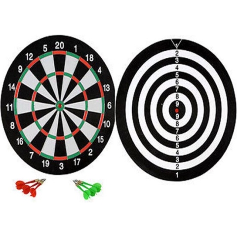 Dubbelzijdig Dartbord met 6 Pijltjes 36.5 cm