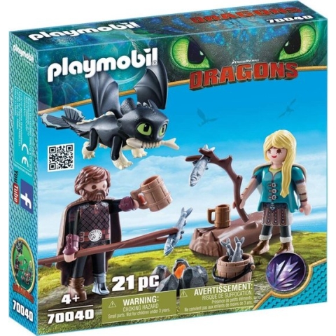 PLAYMOBIL Dragons Hikkie en Astrid met Babydraak - 70040