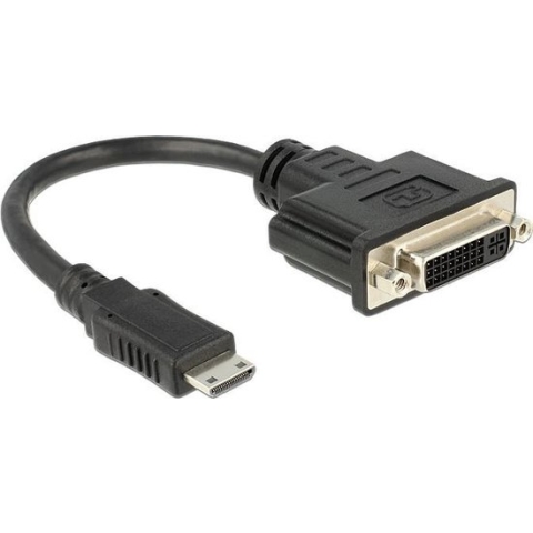 Mini HDMI naar DVI-I Dual Link adapter / zwart - 0,20 meter