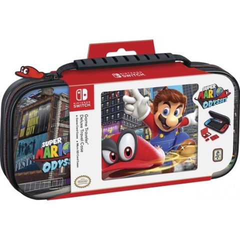 Game Traveler Nintendo Switch Case - Consolehoes - Super Mario Odyssey - Zwart