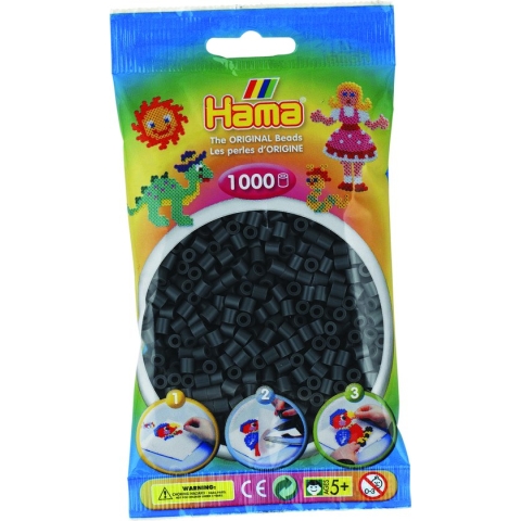 Hama Strijkkralen Donkergrijs 1000