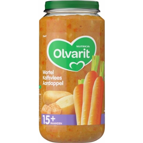 Olvarit Maaltijd 15m Wortel Kalfsvlees Aardappel 250 gr