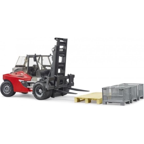 Linde HT160 met pallet en 3 pallet boxen van Bruder