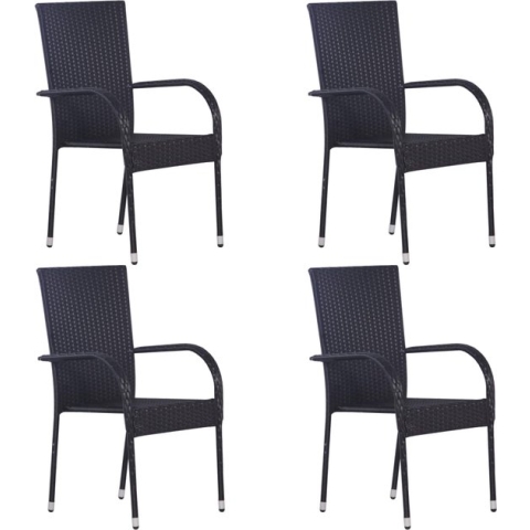 vidaXL-Tuinstoelen-stapelbaar-4-st-poly-rattan-zwart