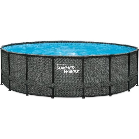 Summer Waves Elite Frame Zwembad Elite - 549 x 132 cm - Antraciet Wicker