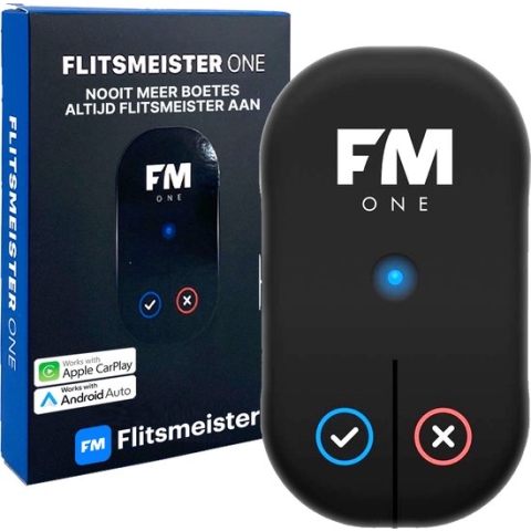 Flitsmeister ONE - Compacte Waarschuwingsmelder voor Flitsers en Verkeerssituaties - Werkt icm Flitsmeister App - Voor Auto en Motor