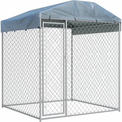 vidaXL-Hondenkennel-voor-buiten-met-dak-193x193x225-cm